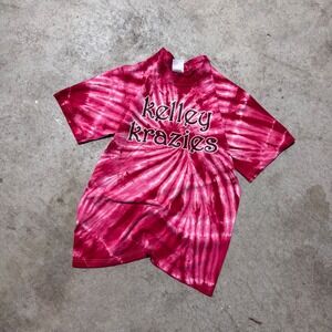 Vintage Anvil Tie Dye Tee Kelley Krazies Graphic‎ Tee Short Sleeve Red Small